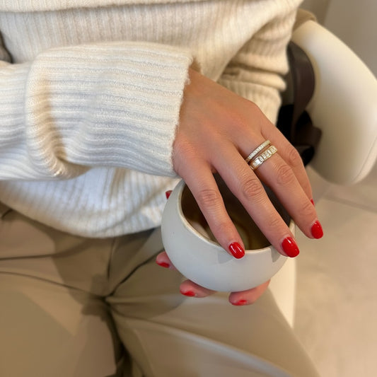 Anillo doble cristales XL