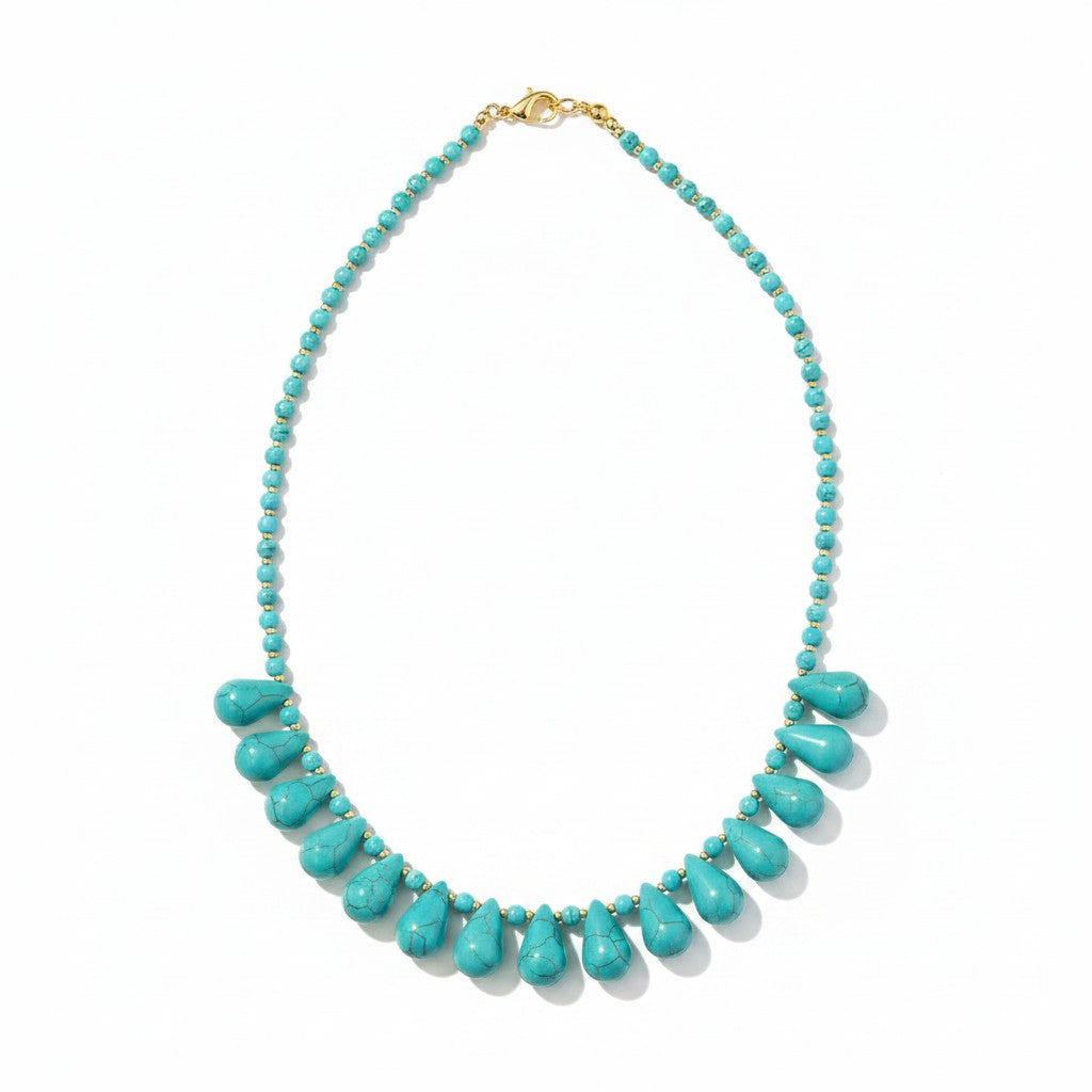Collar gotas turquesa