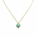 Collar piedra agua marina gold