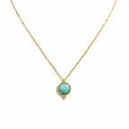 Collar piedra agua marina gold
