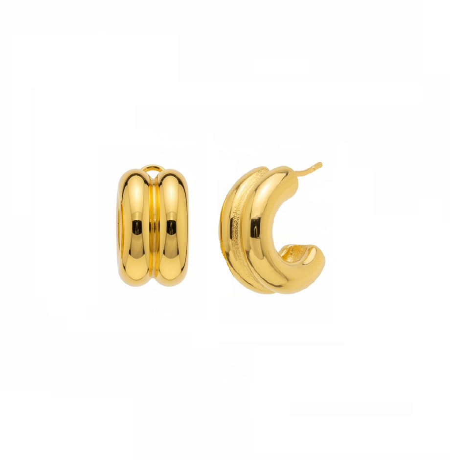 Semi argollas lisa doble