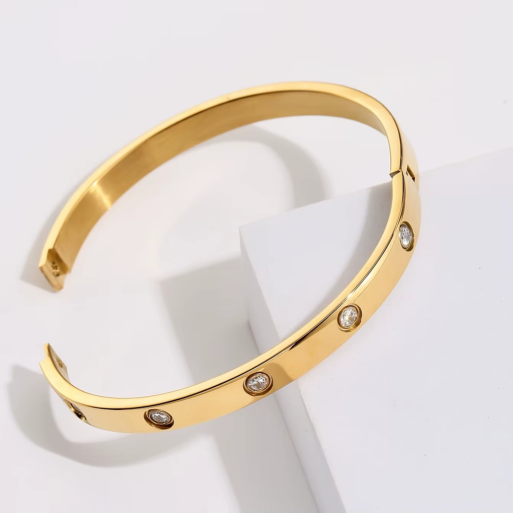 Brazalete zircones oro