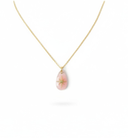 Collar gran cuarzo rosa gold