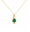 Collar luna ágata verde gold