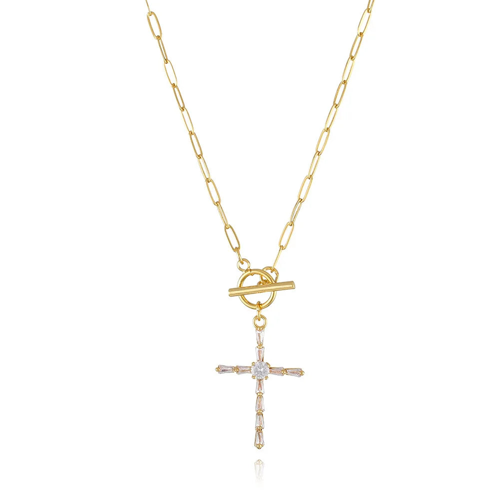 Collar cruz oro
