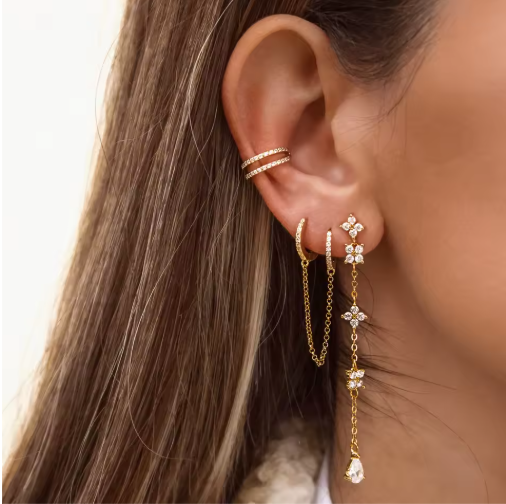 Doble argolla cadena gold