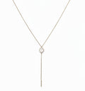 Collar Y- cuarzo transparente