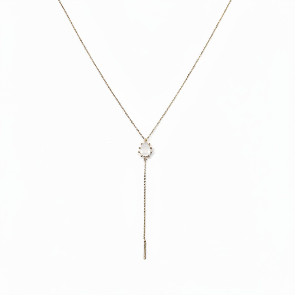Collar Y- cuarzo transparente