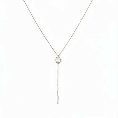 Collar Y- cuarzo transparente