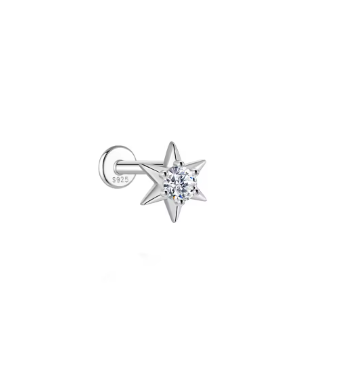 Piercing estrella silver