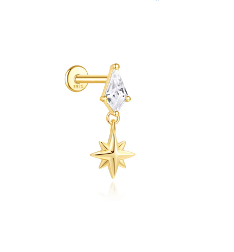 Piercing destello rombo gold