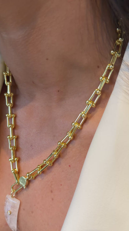 Collar gran cacho cuarzo gold