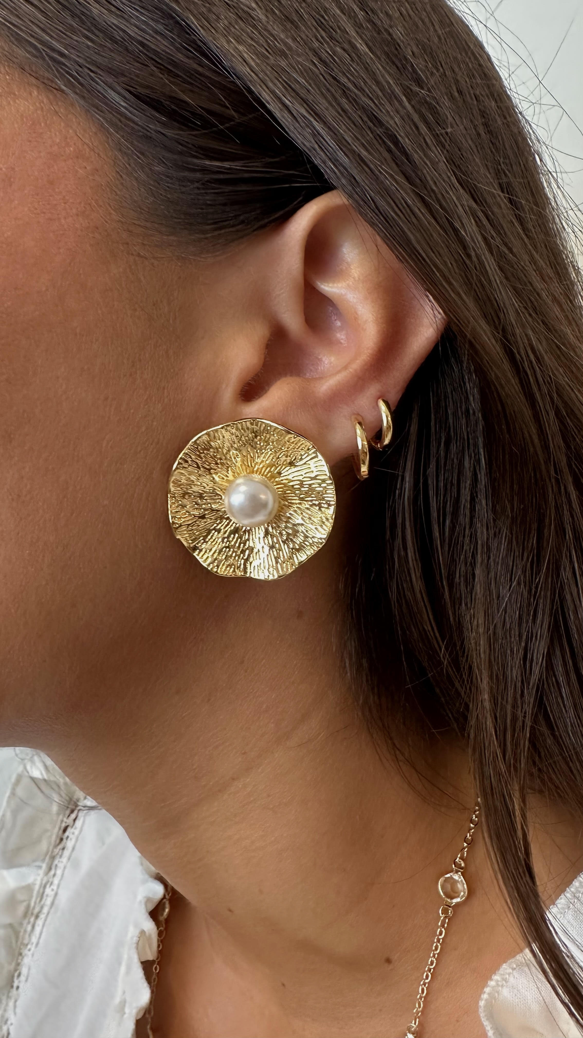 Aros gran flor gold